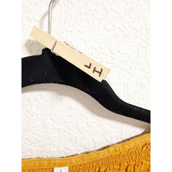 Anthropologie The Peregrine Midi Dress In Marigold Smocked Ruffle Trim Large - Picture 7 of 7